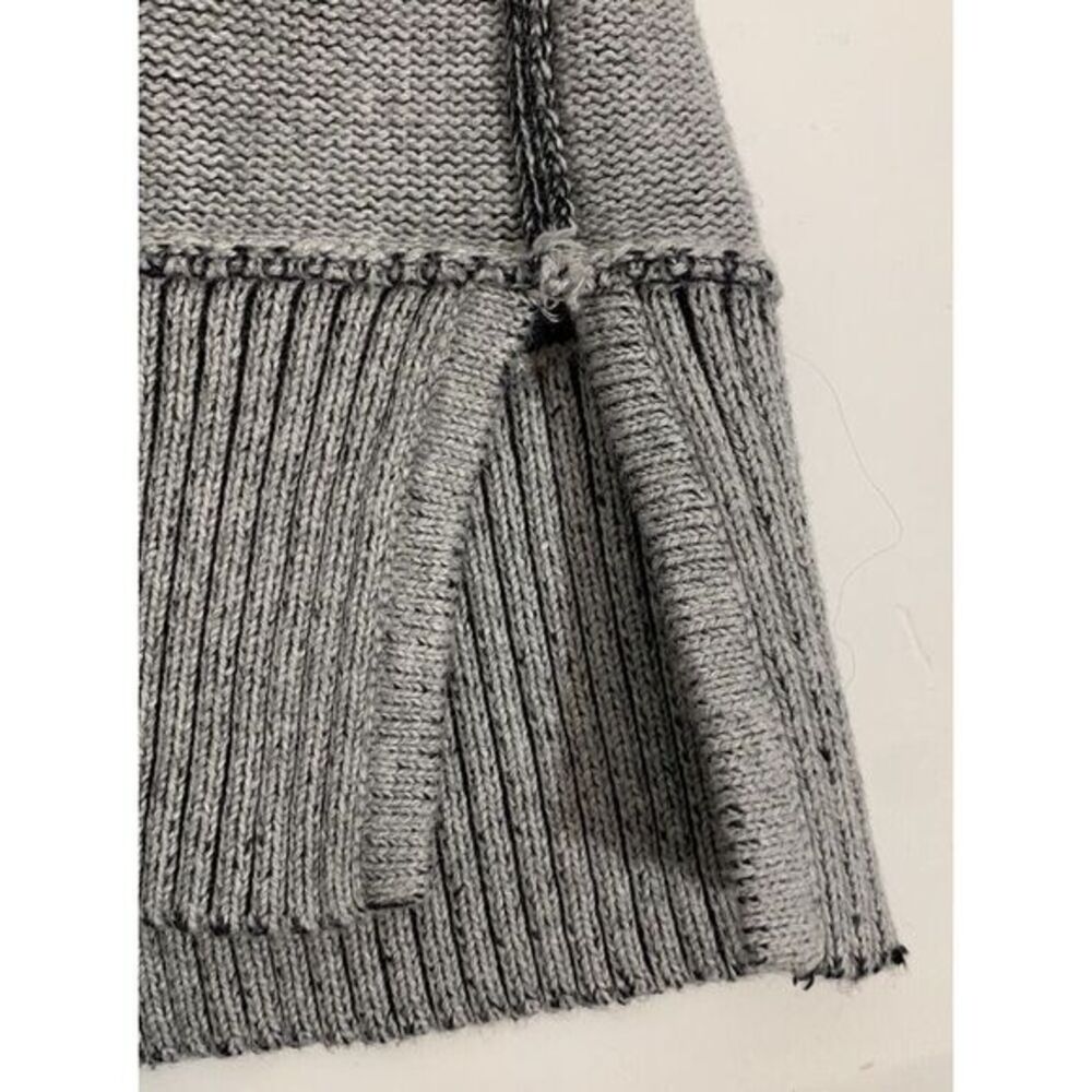 Tribal‎ Grey Black Striped Women's Sweater XL Long Sleeved Rough Hem Thick Heavy - Picture 6 of 10